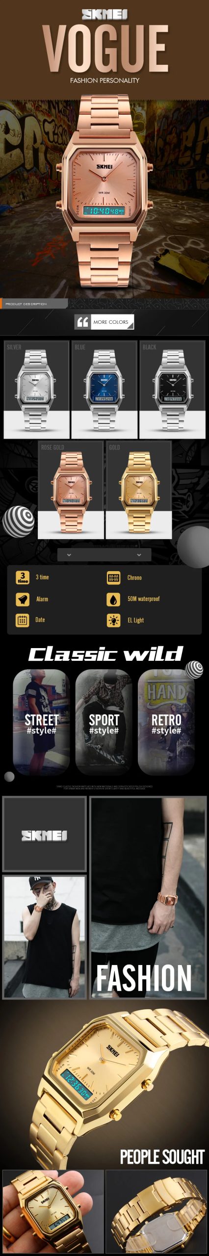 SKMEI Creative Digital Dual Time Sports Chronograph Waterproof Quartz Wristwatch Fashion Casual Watch For Men relogio masculino