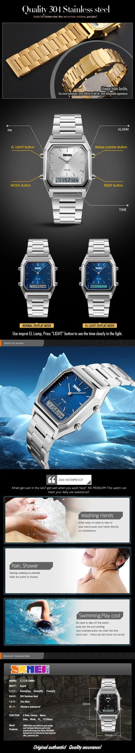 SKMEI Creative Digital Dual Time Sports Chronograph Waterproof Quartz Wristwatch Fashion Casual Watch For Men relogio masculino