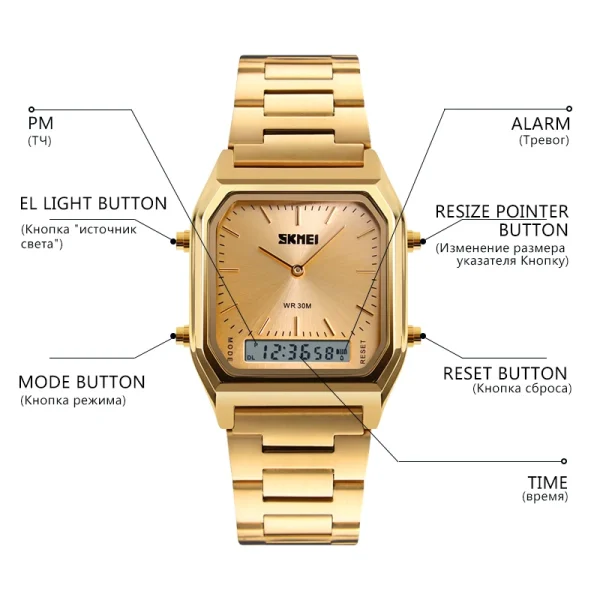 SKMEI Digital Dual Time Sports Chronograph Watch for Men (30M Waterproof) - Image 5
