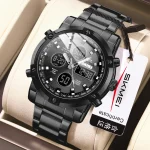 SKMEI 1389 Multifunction Digital Sports Watch for Men with Triple Time Display and Countdown Timer (30M Waterproof)