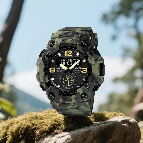 SKMEI 1637 Multifunction Digital Sports Watch with 3Time Chronograph and Countdown Timer for Men (50M Waterproof) - Image 2