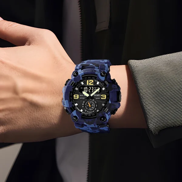 SKMEI 1637 Multifunction Digital Sports Watch with 3Time Chronograph and Countdown Timer for Men (50M Waterproof) - Image 5