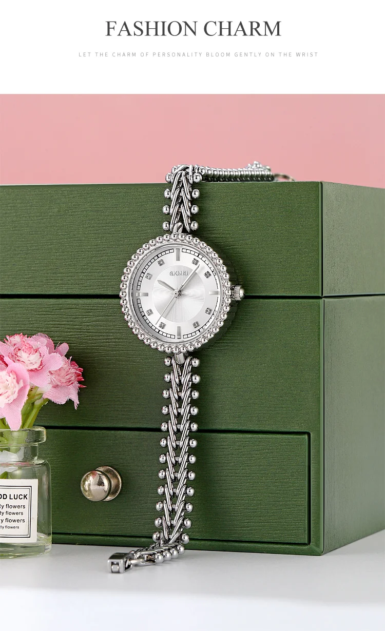 SKMEI Simple Creative Elegant Quartz Watches For Women Fashion Luxury Lady Wristwatches 3Bar Waterproof Female Watch Reloj Mujer
