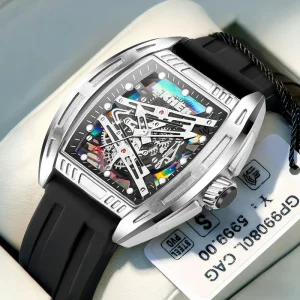 Skmei 7068 Skeleton Art Quartz Watch with Luminous Hands for Men and Women (3ATM Waterproof)