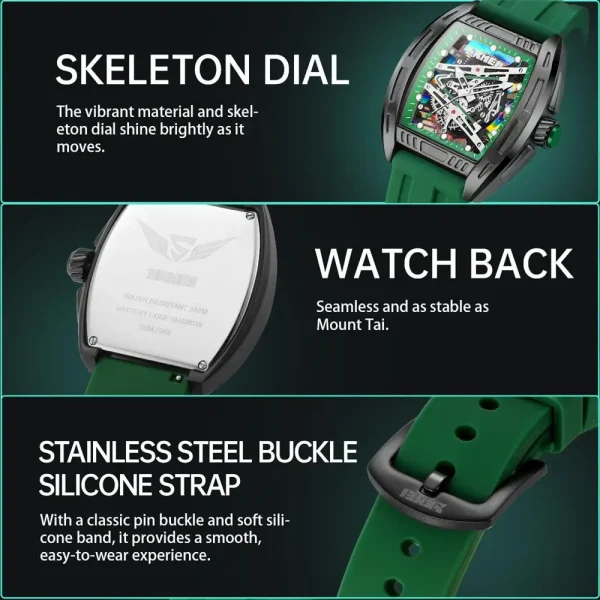 Skmei 7068 Skeleton Art Quartz Watch with Luminous Hands for Men and Women (3ATM Waterproof) - Image 5