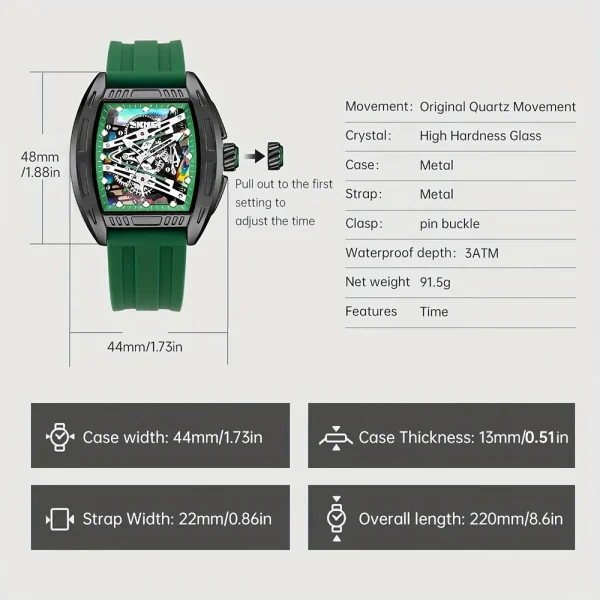 Skmei 7068 Skeleton Art Quartz Watch with Luminous Hands for Men and Women (3ATM Waterproof) - Image 6