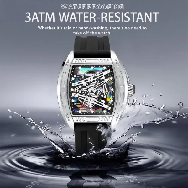Skmei 7068 Skeleton Art Quartz Watch with Luminous Hands for Men and Women (3ATM Waterproof) - Image 2