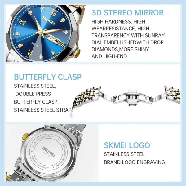 SKMEI Couple's Date Watch for Men and Women (3ATM Waterproof) - Image 5