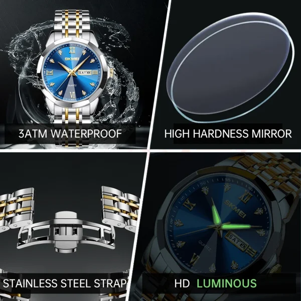 SKMEI Couple's Date Watch for Men and Women (3ATM Waterproof) - Image 4