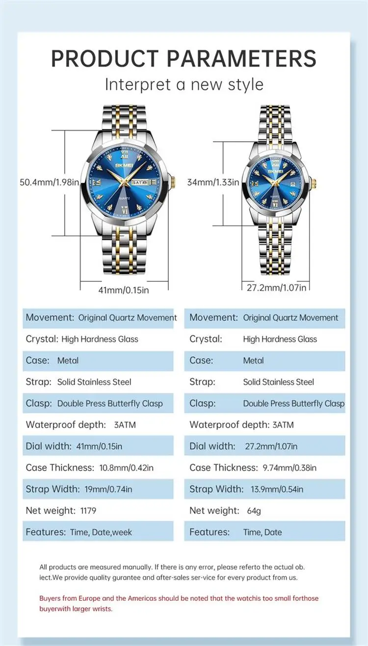 SKMEI Creative Full Steel Watches For Men Women Casual Date Quartz Wristwatch For Male Female Lady Waterproof Watch reloj hombre