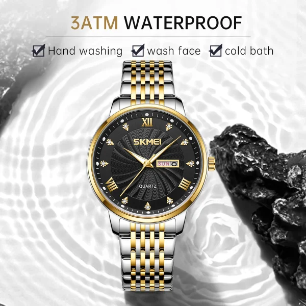 Skmei 7071 Classic Business Watch with Day-Date Display for Men and Women (3ATM Waterproof) - Image 2