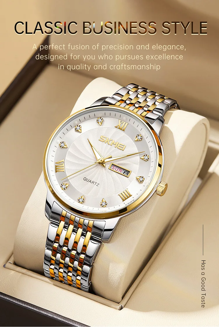 SKMEI Creative Fashion Design Waterproof Time Quartz Watch Business Watch For Men Women Luxury Date Week Wristwatch Reloj Hombre