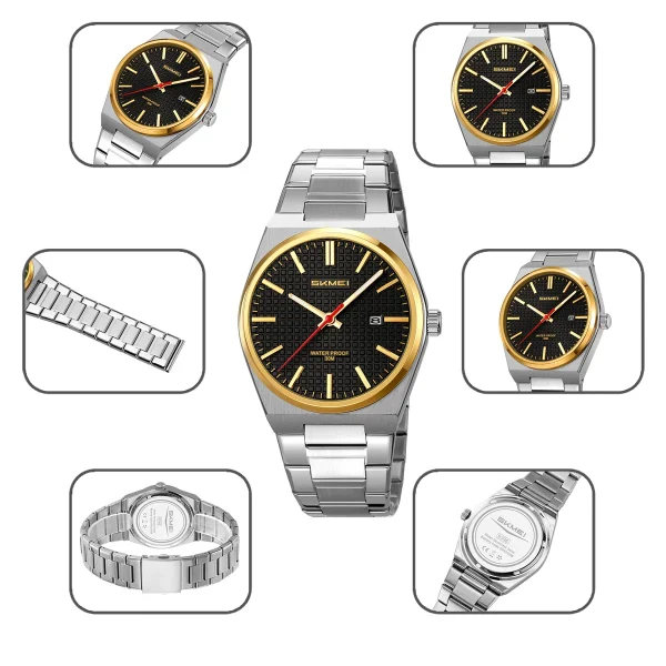 Skmei 9396 Classic Quartz Dress Watch for Men and Women with Date (30M Waterproof) - Image 5