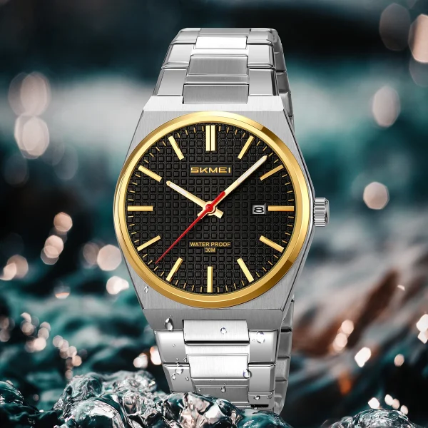 Skmei 9396 Classic Quartz Dress Watch for Men and Women with Date (30M Waterproof) - Image 2