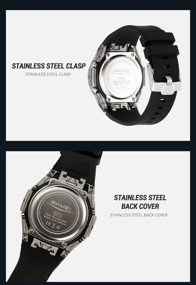 SKMEI Male Creative 5 Alarm Digital Watches Sports Watch For Men Women Waterproof World Time Electronics Wristwatch Reloj Hombre