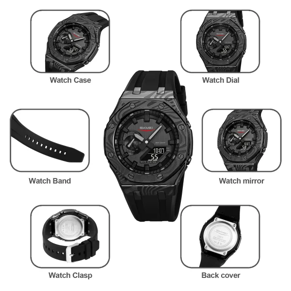 Skmei 2471 Multifunction Digital Sports Watch with World Time and 5 Alarms (50M Waterproof) - Image 4