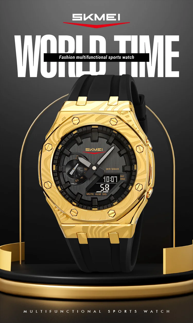 SKMEI Creative Daylight Saving Time Digital Watch Sport Watch For Men Women Waterproof Electronic 5Alarm Wristwatch Reloj Hombre