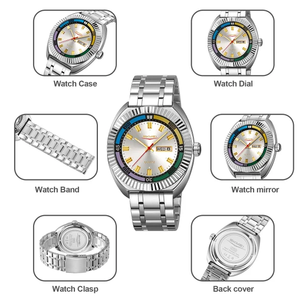 Skmei 9353 Luminous Pointer Date Watch for Men and Women (30M Waterproof) - Image 5