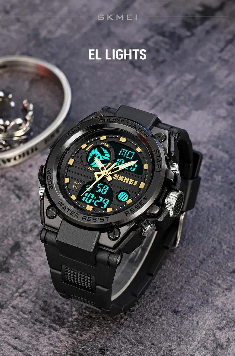 SKMEI Waterproof Multifunction Chrono Watch Double Display Digital Wristwatches For Men Back Light Creative Watches reloj hombre