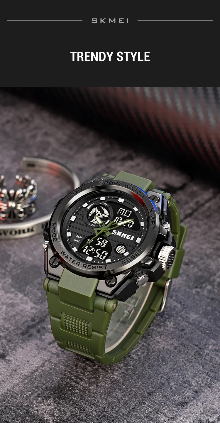 SKMEI Waterproof Multifunction Chrono Watch Double Display Digital Wristwatches For Men Back Light Creative Watches reloj hombre