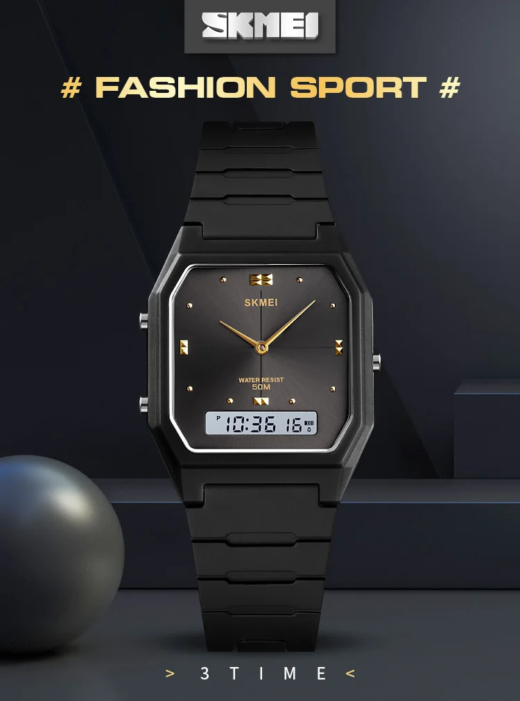 SKMEI Fashion 3Time Display Digital Wristwatch For Men Women Casual Stopwatch Sports Electronics Waterproof Watches reloj hombre SKMEI Fashion 3Time Display Digital Wristwatch For Men Women Casual Stopwatch Sports Electronics Waterproof Watches reloj hombre