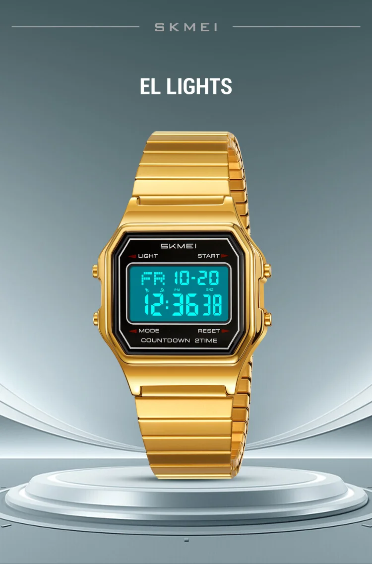 SKMEI 2465 Stainless Steel Waterproof Luxury Digital Watch for Men Electronic Mens Wristwatches LED Display Sport Reloj Hombre SKMEI 2465 Stainless Steel Waterproof Luxury Digital Watch for Men Electronic Mens Wristwatches LED Display Sport Reloj Hombre
