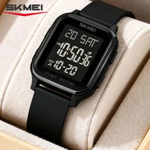Skmei 1858 Digital Sports Watch with Dual Time and Countdown Timer for Men (50M Waterproof)