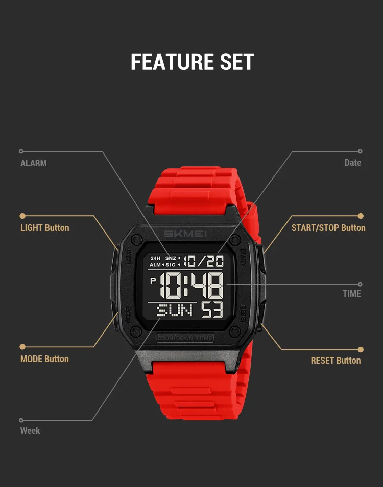 SKMEI 2456 Military Digital Watch for Men Retro Sport Waterproof Mens Electronic Wristwatch LED Display Clock 1988 Reloj Hombre SKMEI 2456 Military Digital Watch for Men Retro Sport Waterproof Mens Electronic Wristwatch LED Display Clock 1988 Reloj Hombre