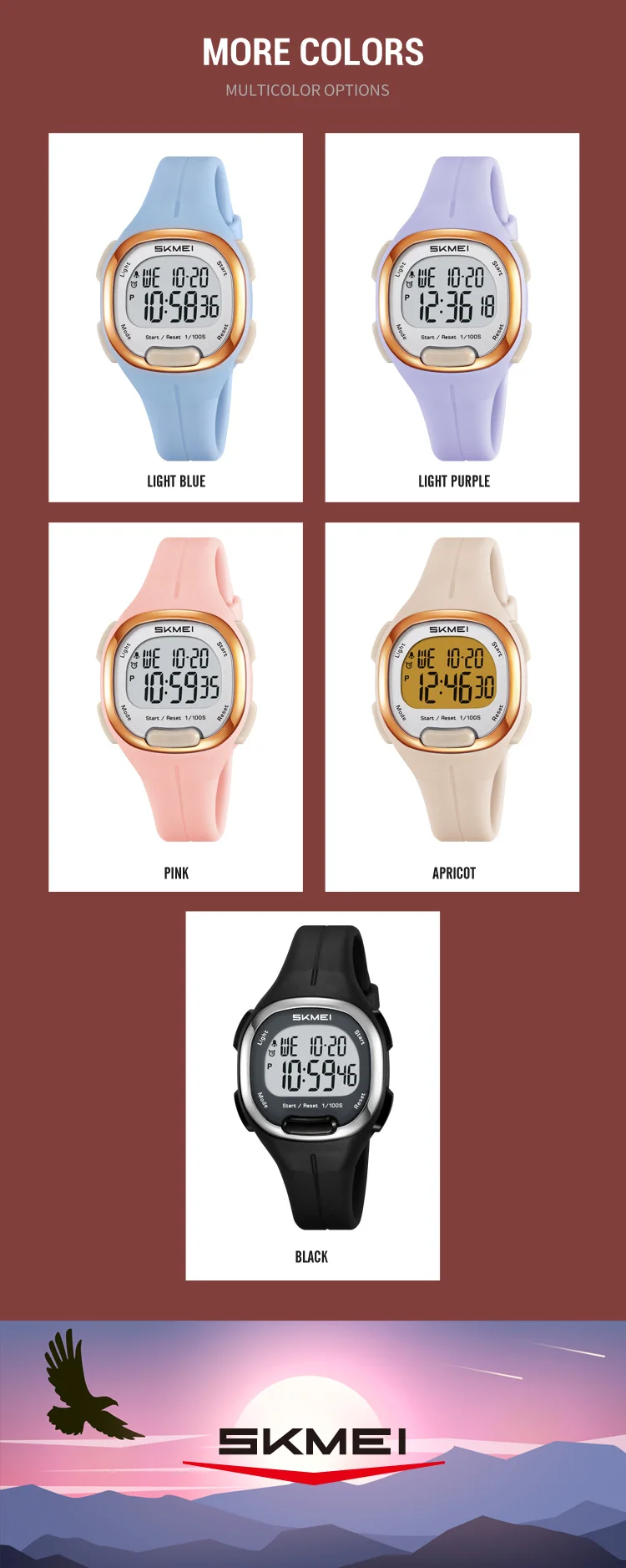 SKMEI 2457 Luxury Digital Womens Wristwatches Stopwatch Lady LED Display Waterproof Shockproof Countdown Watches for Women 2094 SKMEI 2457 Luxury Digital Womens Wristwatches Stopwatch Lady LED Display Waterproof Shockproof Countdown Watches for Women 2094