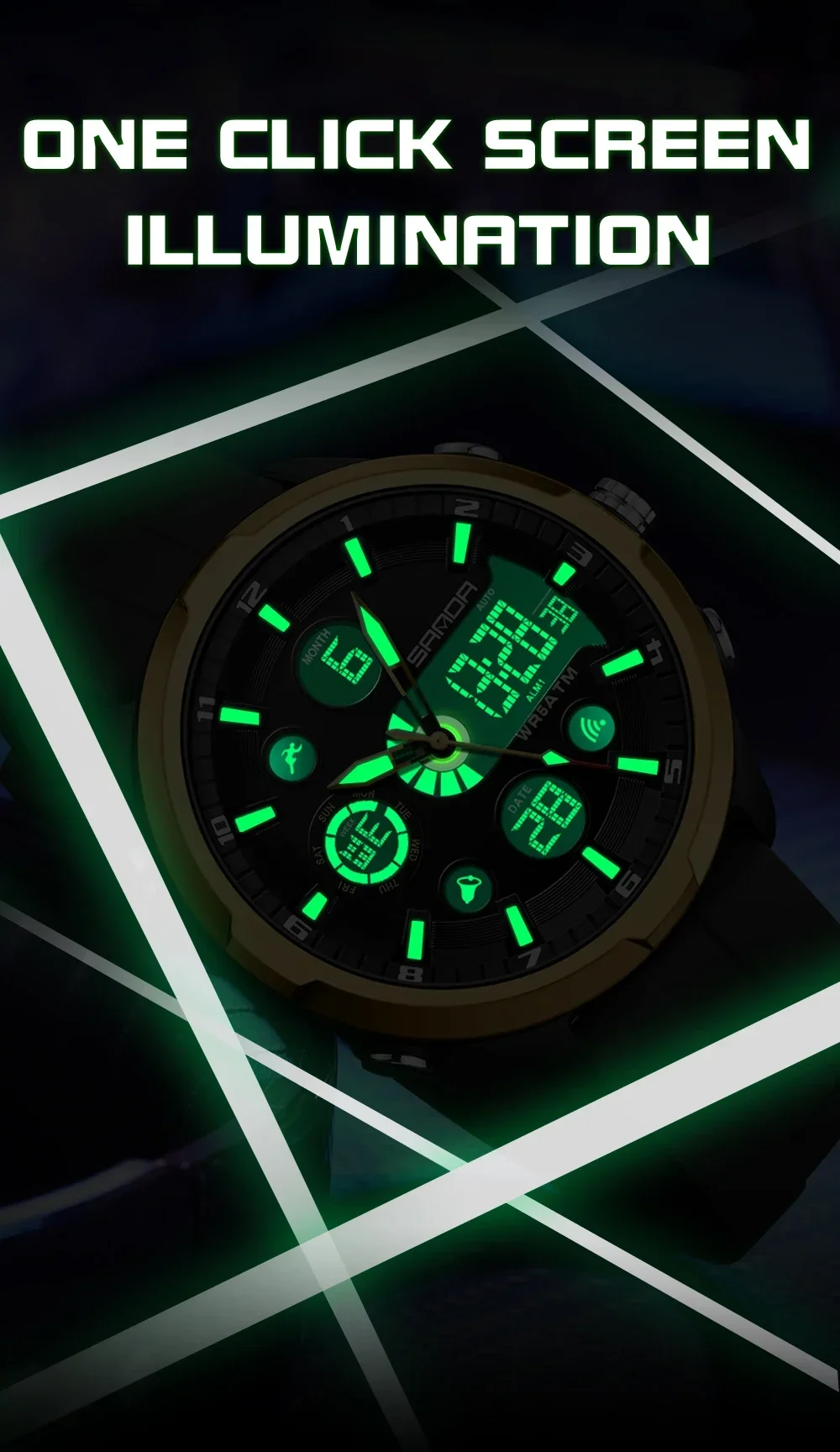 SANDA 9053 Military Waterproof LED Dual Display Digital Quartz Mens Wristwatches Sports Shockproof Watch for Men Luminous Alarm SANDA 9053 Military Waterproof LED Dual Display Digital Quartz Mens Wristwatches Sports Shockproof Watch for Men Luminous Alarm