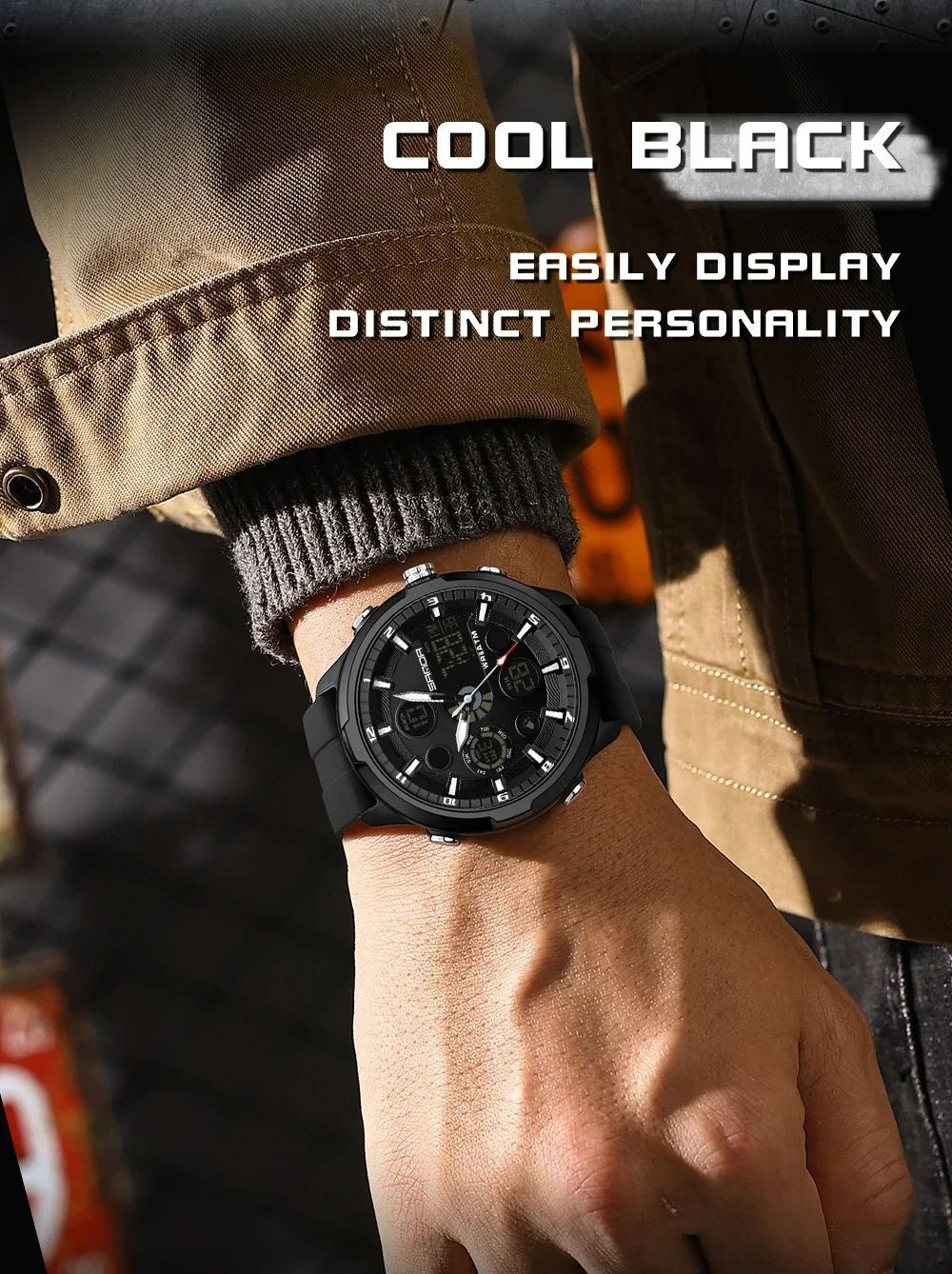 SANDA 9053 Military Waterproof LED Dual Display Digital Quartz Mens Wristwatches Sports Shockproof Watch for Men Luminous Alarm SANDA 9053 Military Waterproof LED Dual Display Digital Quartz Mens Wristwatches Sports Shockproof Watch for Men Luminous Alarm