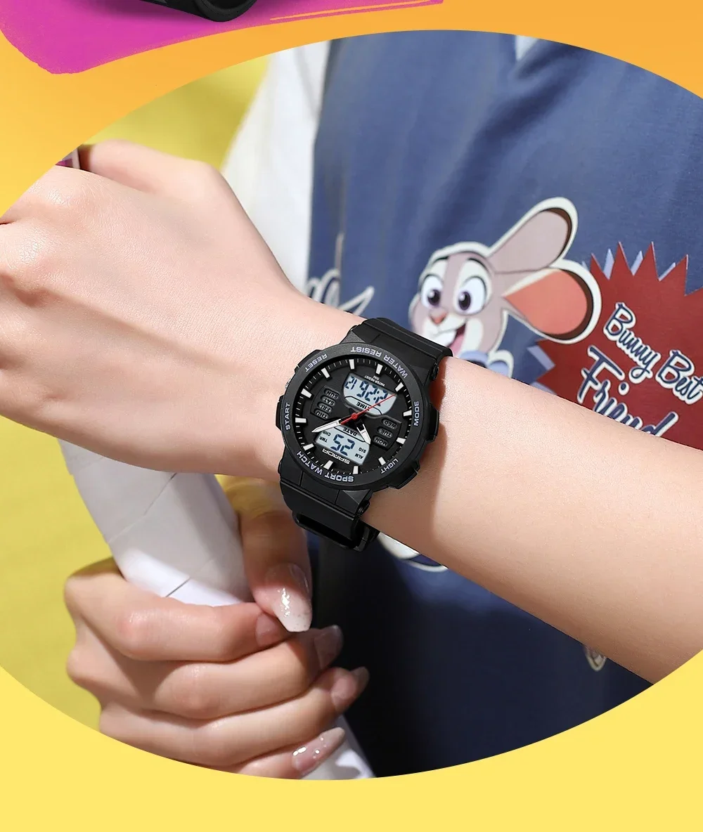 SANDA 6185 Digital Sport Casual Ladies Dual Display Watch for Women Military Waterproof Quartz Shockproof Womens Wristwatches SANDA 6185 Digital Sport Casual Ladies Dual Display Watch for Women Military Waterproof Quartz Shockproof Womens Wristwatches