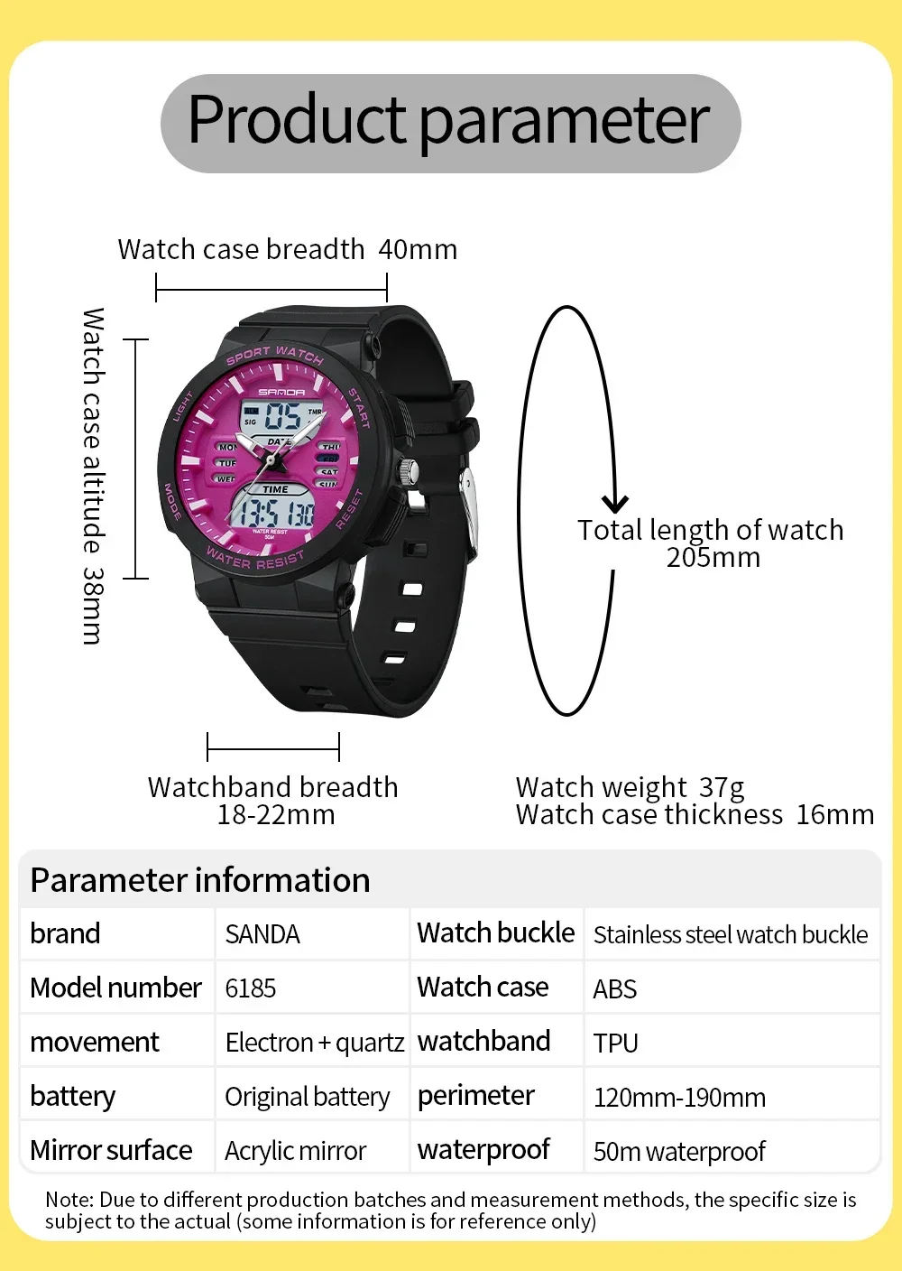 SANDA 6185 Digital Sport Casual Ladies Dual Display Watch for Women Military Waterproof Quartz Shockproof Womens Wristwatches SANDA 6185 Digital Sport Casual Ladies Dual Display Watch for Women Military Waterproof Quartz Shockproof Womens Wristwatches