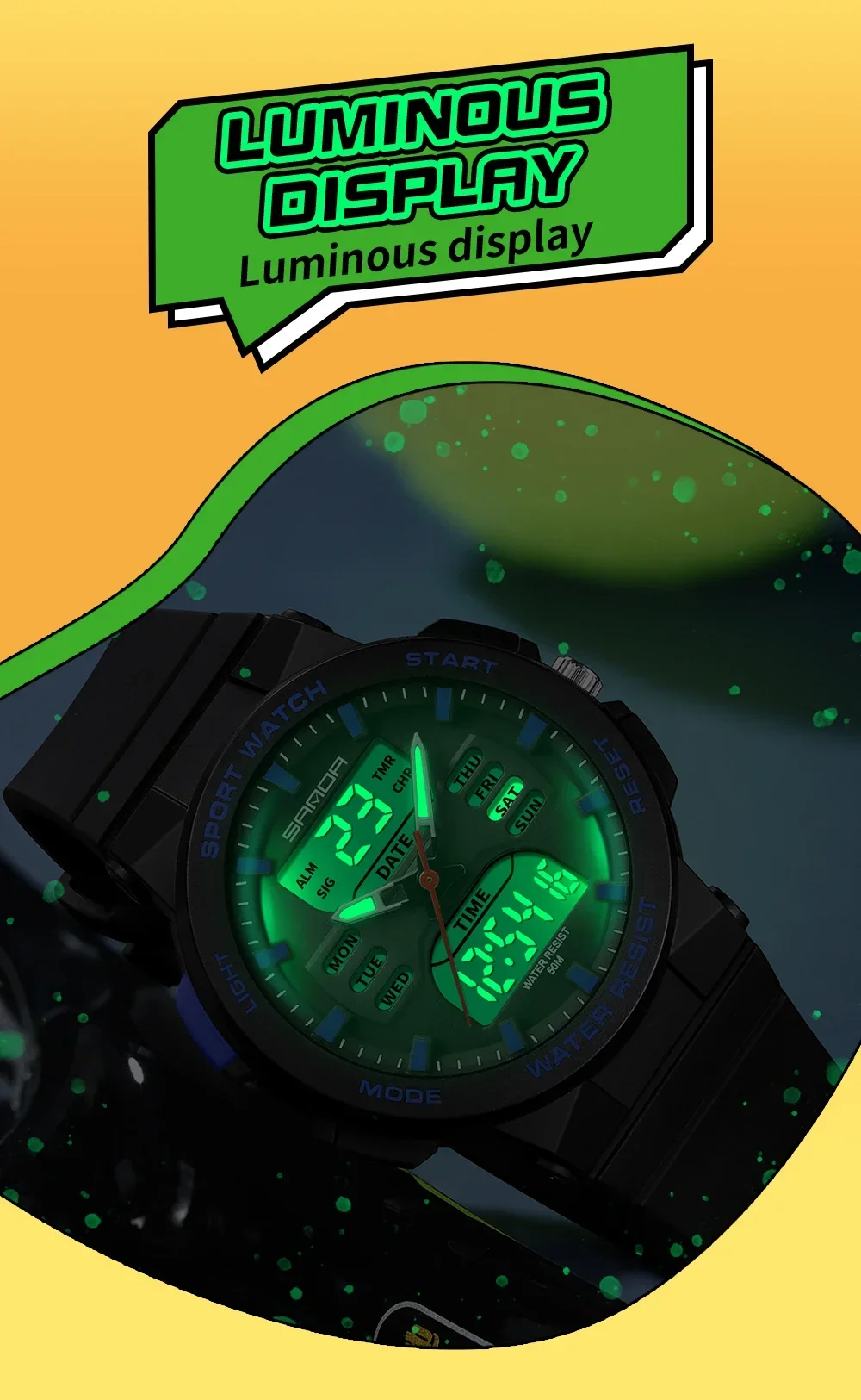SANDA 6185 Digital Sport Casual Ladies Dual Display Watch for Women Military Waterproof Quartz Shockproof Womens Wristwatches SANDA 6185 Digital Sport Casual Ladies Dual Display Watch for Women Military Waterproof Quartz Shockproof Womens Wristwatches