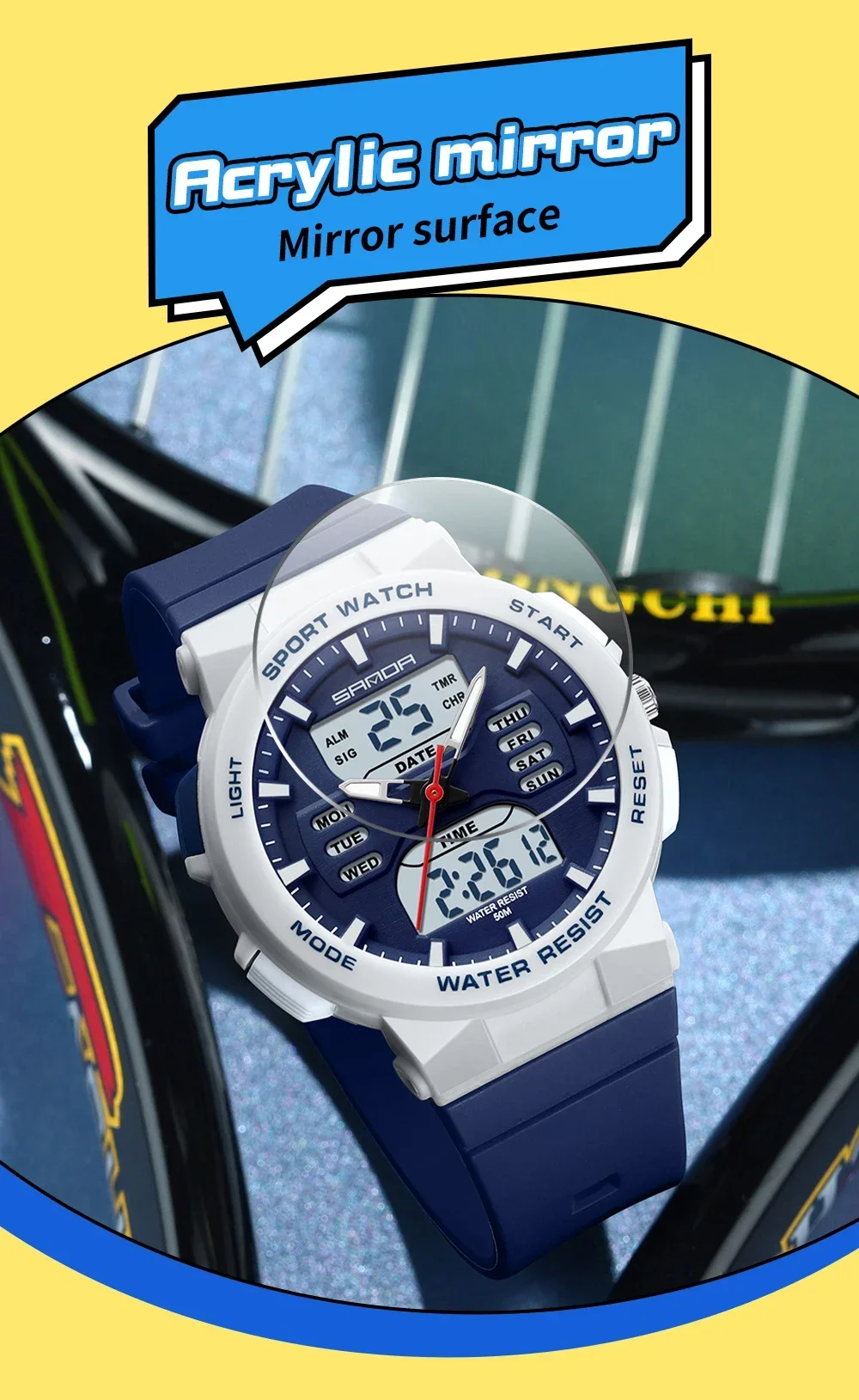 SANDA 6185 Digital Sport Casual Ladies Dual Display Watch for Women Military Waterproof Quartz Shockproof Womens Wristwatches SANDA 6185 Digital Sport Casual Ladies Dual Display Watch for Women Military Waterproof Quartz Shockproof Womens Wristwatches