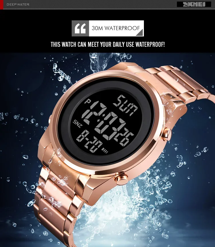 SKMEI Luxury Man Stainless Steel Electronic Sports Digital Mens Wristwatches Waterproof Watch for Men Clock Reloj Masculino 1611 SKMEI Luxury Man Stainless Steel Electronic Sports Digital Mens Wristwatches Waterproof Watch for Men Clock Reloj Masculino 1611