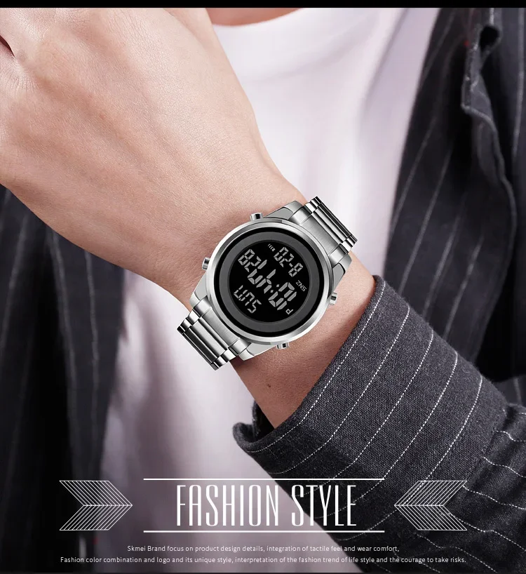 SKMEI Luxury Man Stainless Steel Electronic Sports Digital Mens Wristwatches Waterproof Watch for Men Clock Reloj Masculino 1611 SKMEI Luxury Man Stainless Steel Electronic Sports Digital Mens Wristwatches Waterproof Watch for Men Clock Reloj Masculino 1611