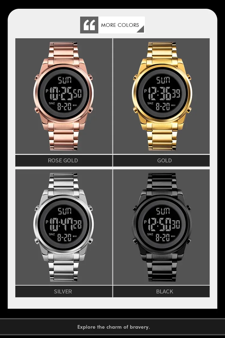 SKMEI Luxury Man Stainless Steel Electronic Sports Digital Mens Wristwatches Waterproof Watch for Men Clock Reloj Masculino 1611 SKMEI Luxury Man Stainless Steel Electronic Sports Digital Mens Wristwatches Waterproof Watch for Men Clock Reloj Masculino 1611