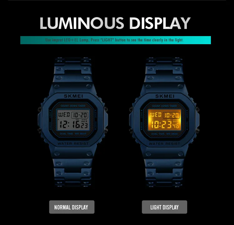 SKMEI 1456 Sport Watch for Men Waterproof Shockproof Digital Mens All Steel Wristwatch Shockproof Alarm Clock Reloj Hombre 1433 SKMEI 1456 Sport Watch for Men Waterproof Shockproof Digital Mens All Steel Wristwatch Shockproof Alarm Clock Reloj Hombre 1433