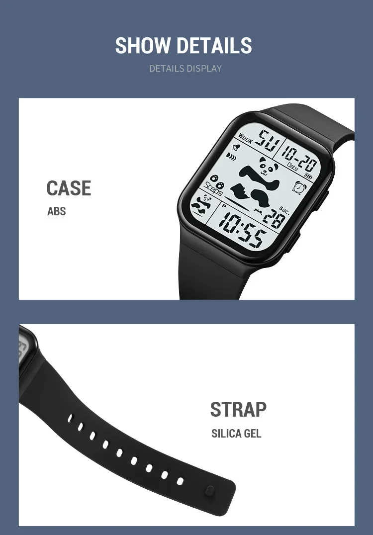 SKMEI 2216 Lady Wristwatches Shockproof Cool Panda Pattern Women Stopwatch LED Display Digital Watch for Gril Clock Reloj Mujer SKMEI 2216 Lady Wristwatches Shockproof Cool Panda Pattern Women Stopwatch LED Display Digital Watch for Gril Clock Reloj Mujer