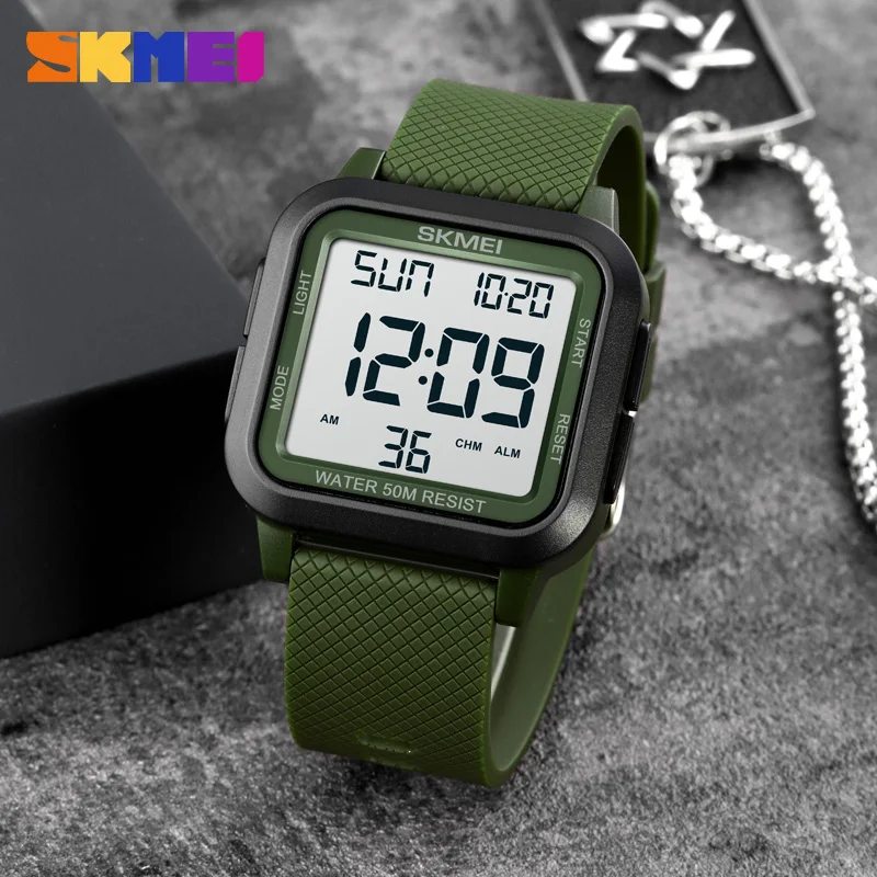 Skmei 1858 Military Digital Sports Watch with Dual Time and LED Backlight (50M Waterproof) Skmei 1858 Military Digital Sports Watch with Dual Time and LED Backlight (50M Waterproof) - Image 2