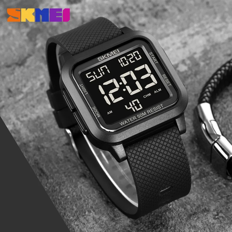 Skmei 1858 Military Digital Sports Watch with Dual Time and LED Backlight (50M Waterproof) Skmei 1858 Military Digital Sports Watch with Dual Time and LED Backlight (50M Waterproof) - Image 3