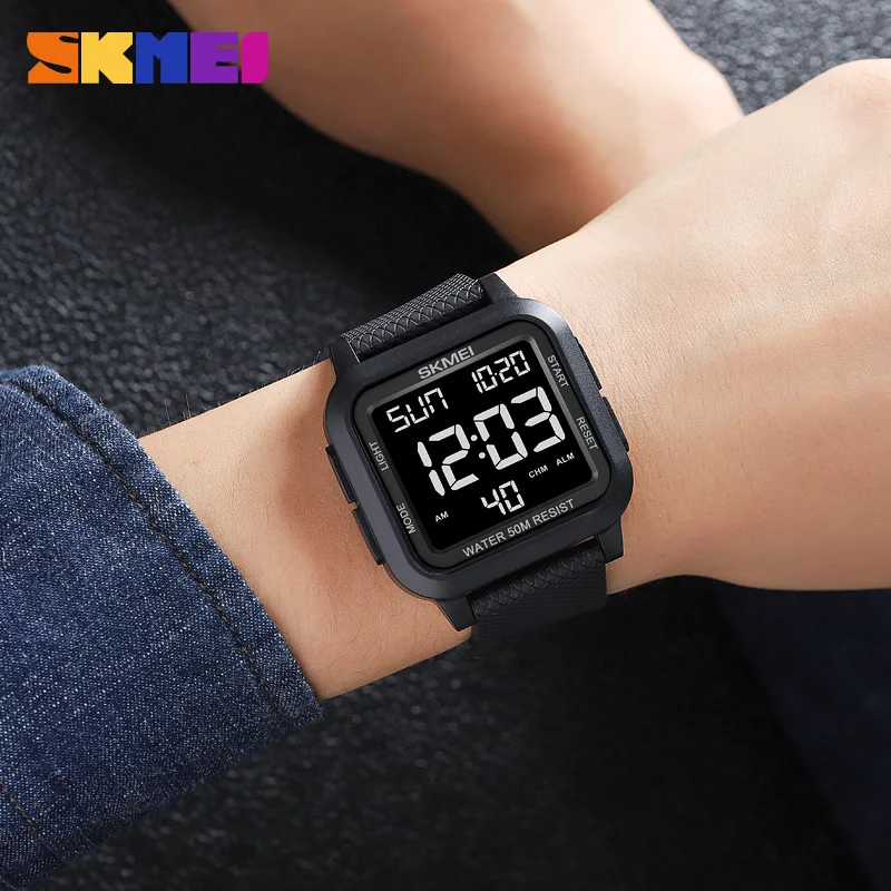 Skmei 1858 Military Digital Sports Watch with Dual Time and LED Backlight (50M Waterproof) Skmei 1858 Military Digital Sports Watch with Dual Time and LED Backlight (50M Waterproof) - Image 5