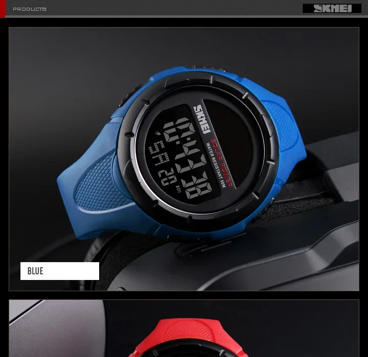 SKMEI Digital Sports Watch for Men Solar Waterproof Electronic Mens Wristwatches Countdown Alarm Clock 1025 Reloj Hombre 1405