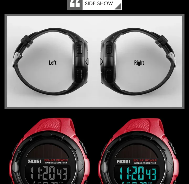 SKMEI Digital Sports Watch for Men Solar Waterproof Electronic Mens Wristwatches Countdown Alarm Clock 1025 Reloj Hombre 1405