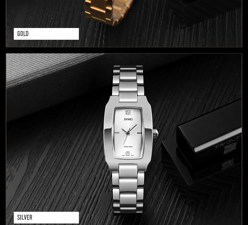 SKMEI Luxury Quartz Wristwatches Ladies Stainless Steel Waterproof Watch for Women Girl Sports Clock 1620 Relogio Feminino 1400