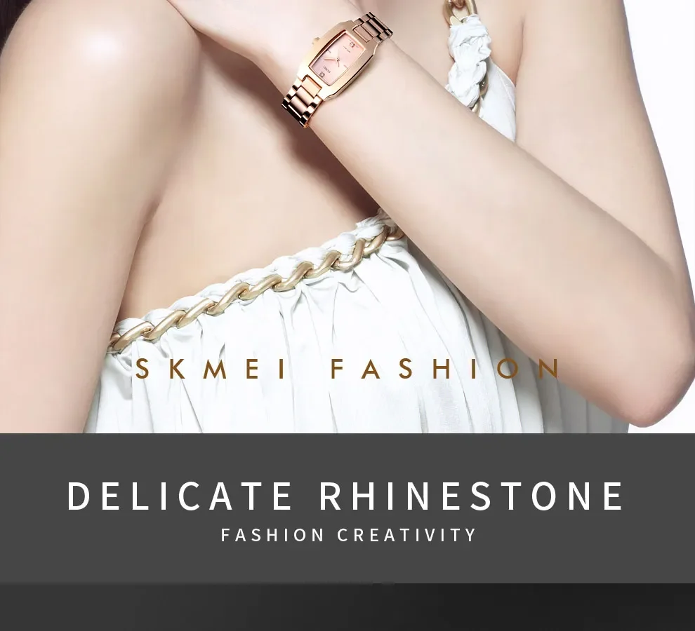 SKMEI Luxury Quartz Wristwatches Ladies Stainless Steel Waterproof Watch for Women Girl Sports Clock 1620 Relogio Feminino 1400