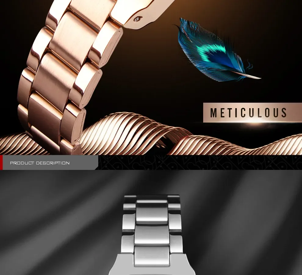 SKMEI Luxury Quartz Wristwatches Ladies Stainless Steel Waterproof Watch for Women Girl Sports Clock 1620 Relogio Feminino 1400