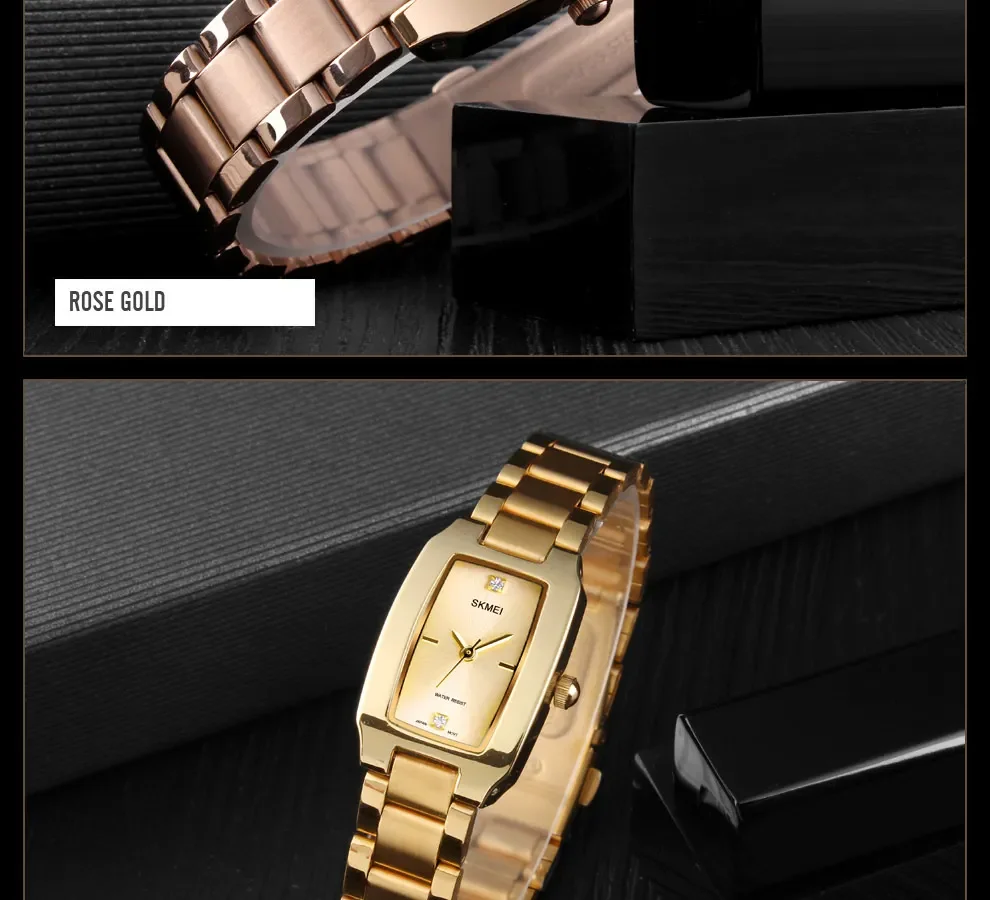 SKMEI Luxury Quartz Wristwatches Ladies Stainless Steel Waterproof Watch for Women Girl Sports Clock 1620 Relogio Feminino 1400
