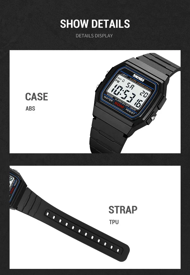 SKMEI Sports Watch for Men Waterproof Chrono Military LED Display Mens Digital Wristwatches Date Week Clock reloj hombre 2042